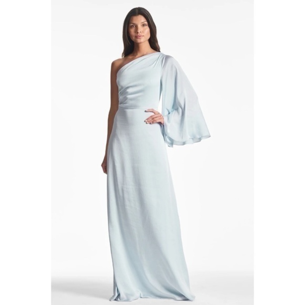 Elegant One-Shoulder Light Blue Dress